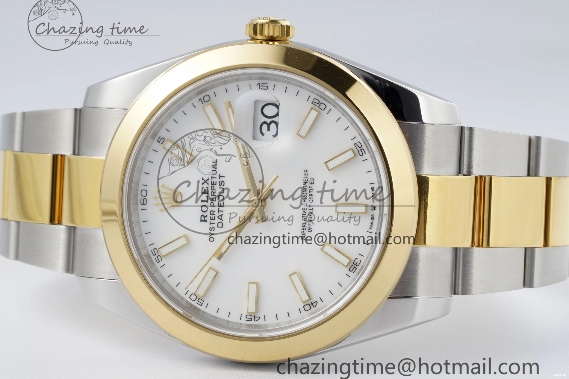 41 KING Steel Bezel on Dial 1:1 Polished Bracelet YG Oyster Best White DateJust Edition 904L SS VR3235 0311